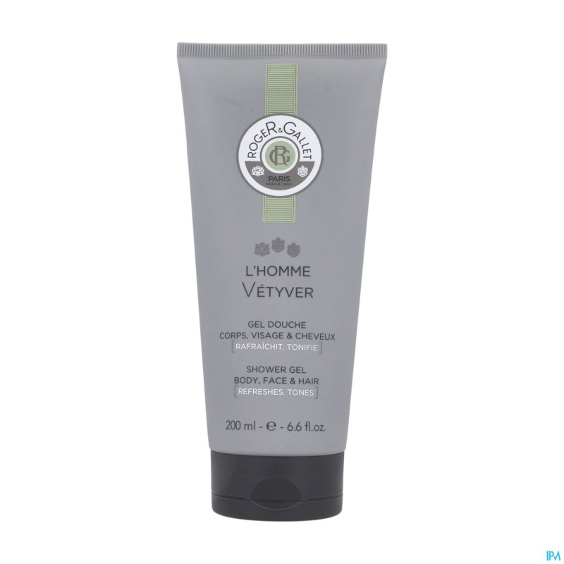 Roger&gallet gel douche homme vetyver   tube 200ml
