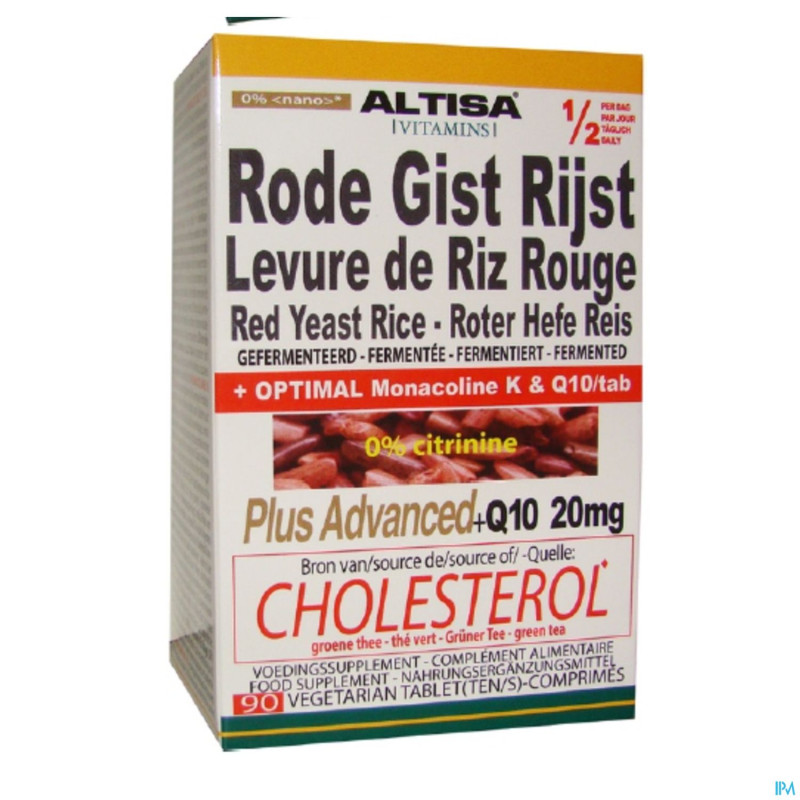 Altisa levure riz rouge + q10 + the vert   comp 90