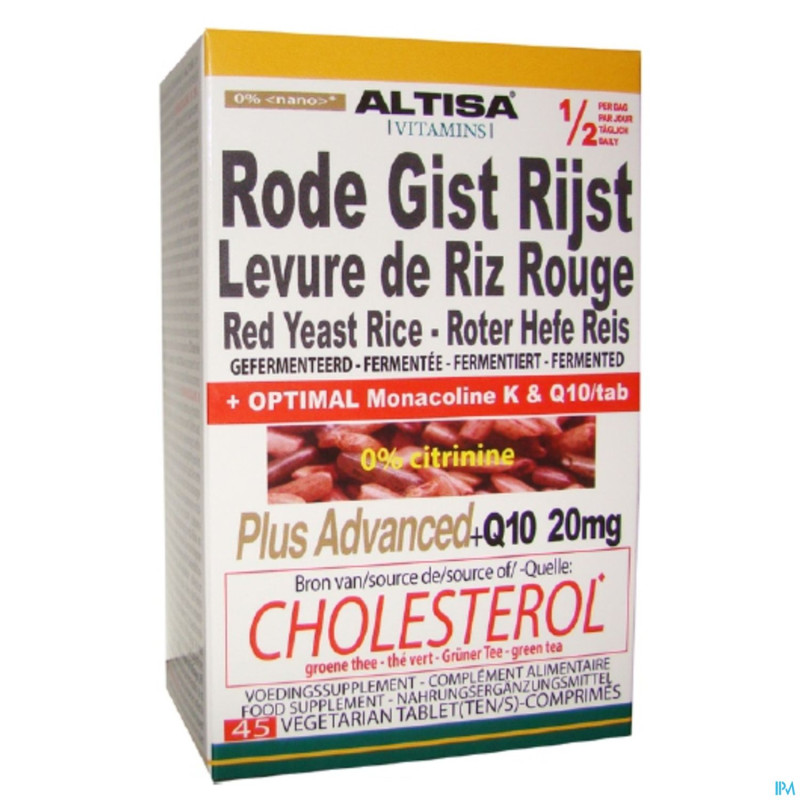 Altisa levure riz rouge + q10 + the vert   comp 45