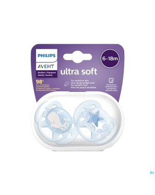 Philips avent sucette 6m+ soft boy