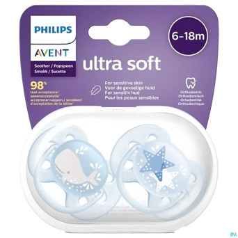Philips avent sucette 6m+ soft boy