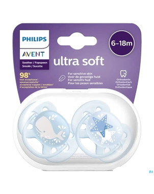 Philips avent sucette 6m+ soft boy