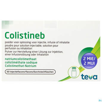 Colistineb 2000000ui pdr sol inj perf/inh fl inj60
