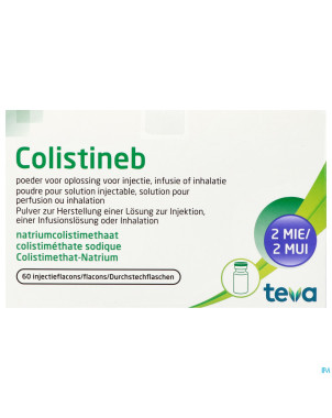 Colistineb 2000000ui pdr sol inj perf/inh fl inj60