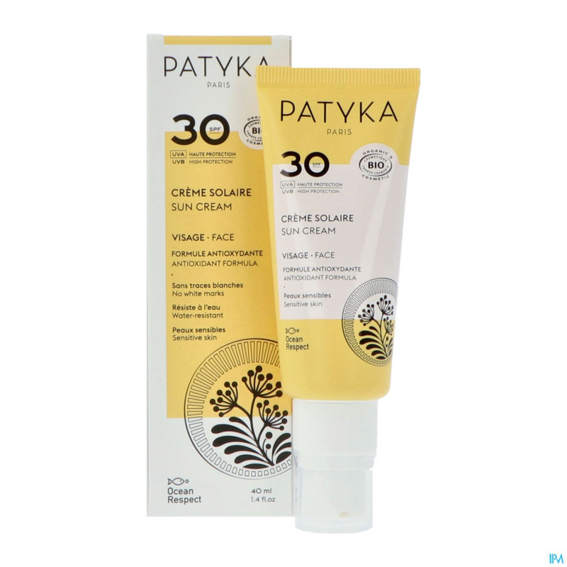 Patyka creme solaire visage ip30 40ml