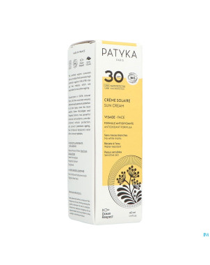 Patyka creme solaire visage ip30 40ml