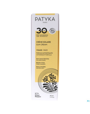 Patyka creme solaire visage ip30 40ml