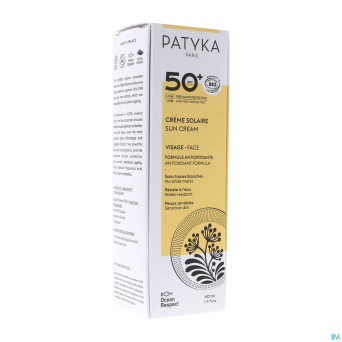 Patyka creme solaire visage ip50 40ml