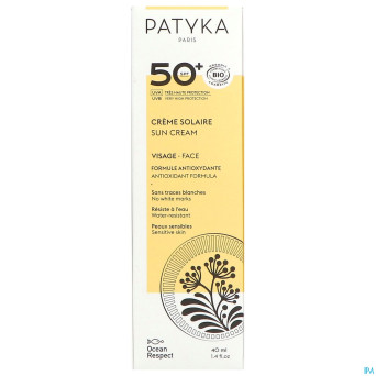 Patyka creme solaire visage ip50 40ml