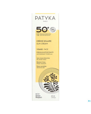 Patyka creme solaire visage ip50 40ml