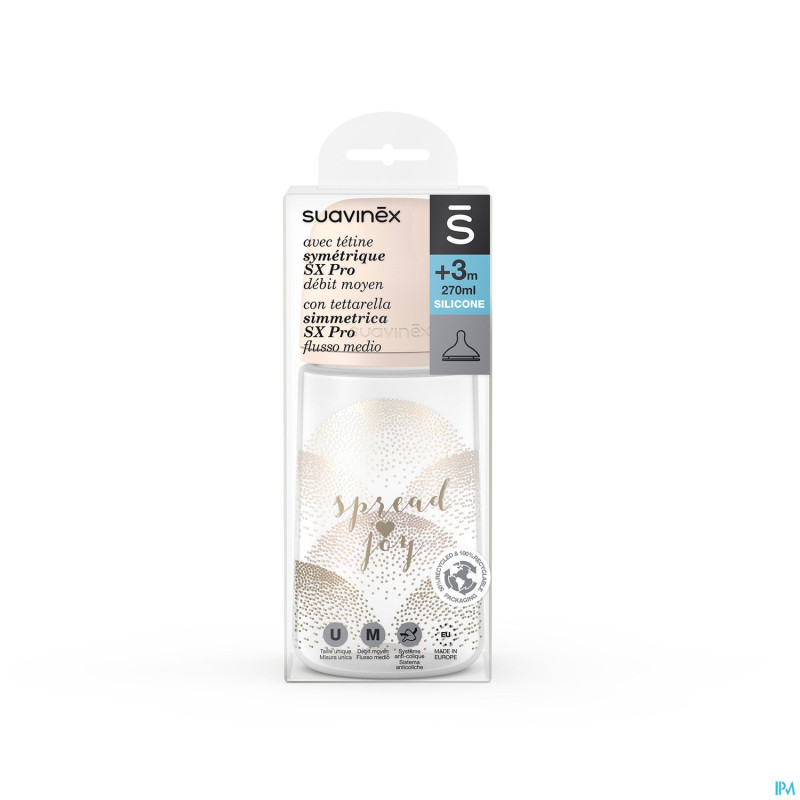 Suavinex spread joy bottle silic.m flow270ml haert