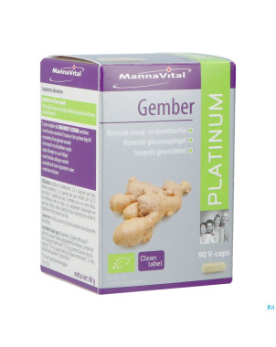 Mannavital gingembre platinum v-caps 90