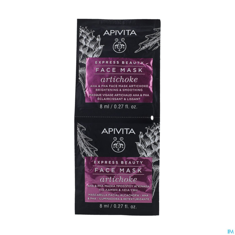 Apivita expr.beauty aha pha face mask artich.2x8ml