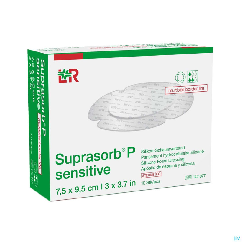 Suprasorb p sensitive b lite   7,5x9,5cm 10 142077