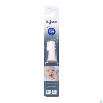 Difrax brosse dents bouts doigts silicone rose
