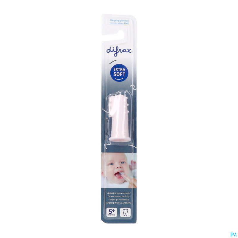 Difrax brosse dents bouts doigts silicone rose