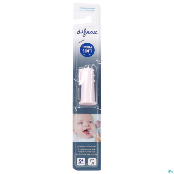 Difrax brosse dents bouts doigts silicone rose