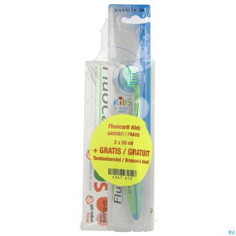 Fluocaril dentif. kids fraise 2x50ml+brosse dents