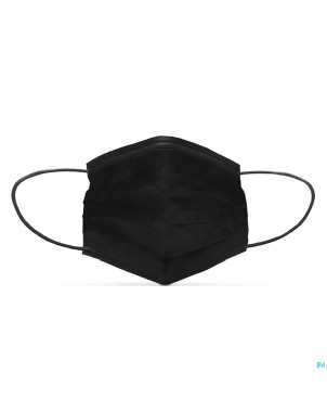 Masque chirurgical noir type iir 5x10    pvt
