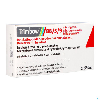 Trimbow  88/5 /9mcg poudre inhal. fl 1 (120d)