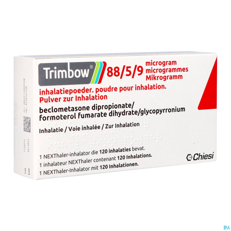 Trimbow  88/5 /9mcg poudre inhal. fl 1 (120d)