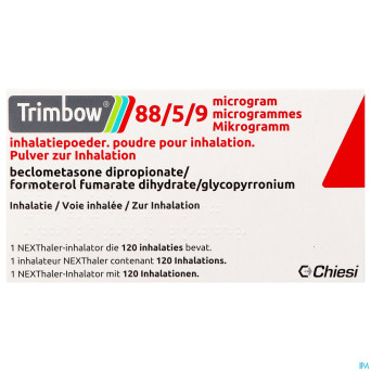 Trimbow  88/5 /9mcg poudre inhal. fl 1 (120d)