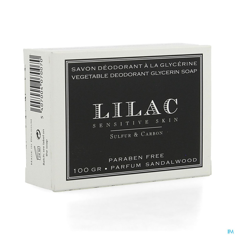 Lilac savon deodorant glycerine sulf.&charbon 100g