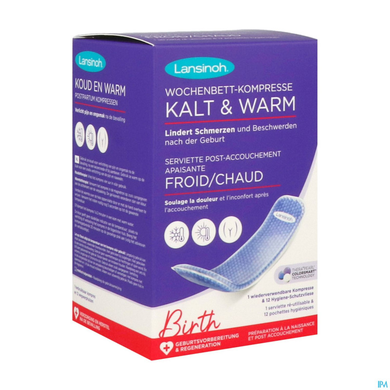 Lansinoh serviette post accouch.apais. froid/chaud