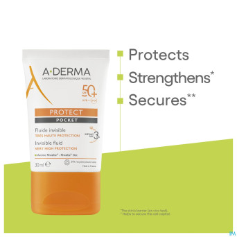 Aderma protect pocket fluide invisible spf50+ 30ml
