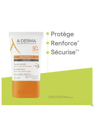 Aderma protect pocket fluide invisible spf50+ 30ml