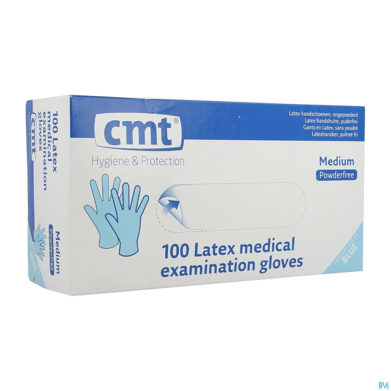Cmt gants latex bleu sp    m 100