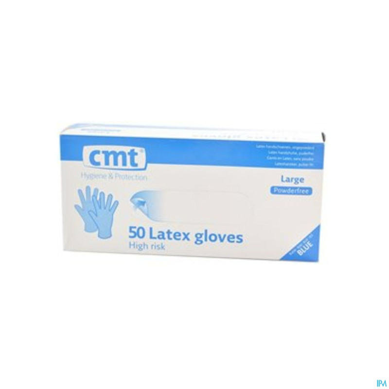 Cmt gants latex bleu sp    l 100