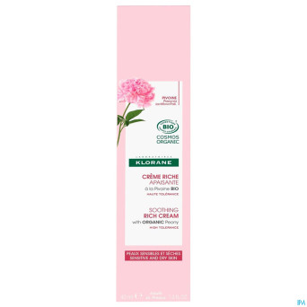 Klorane visage pivoine bio cr riche 40ml