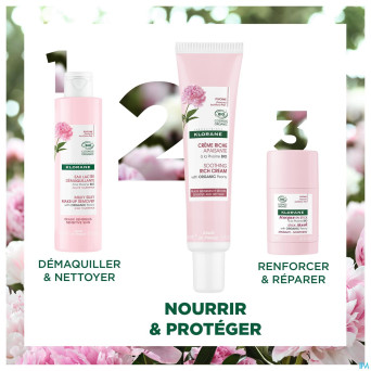 Klorane visage pivoine bio cr riche 40ml