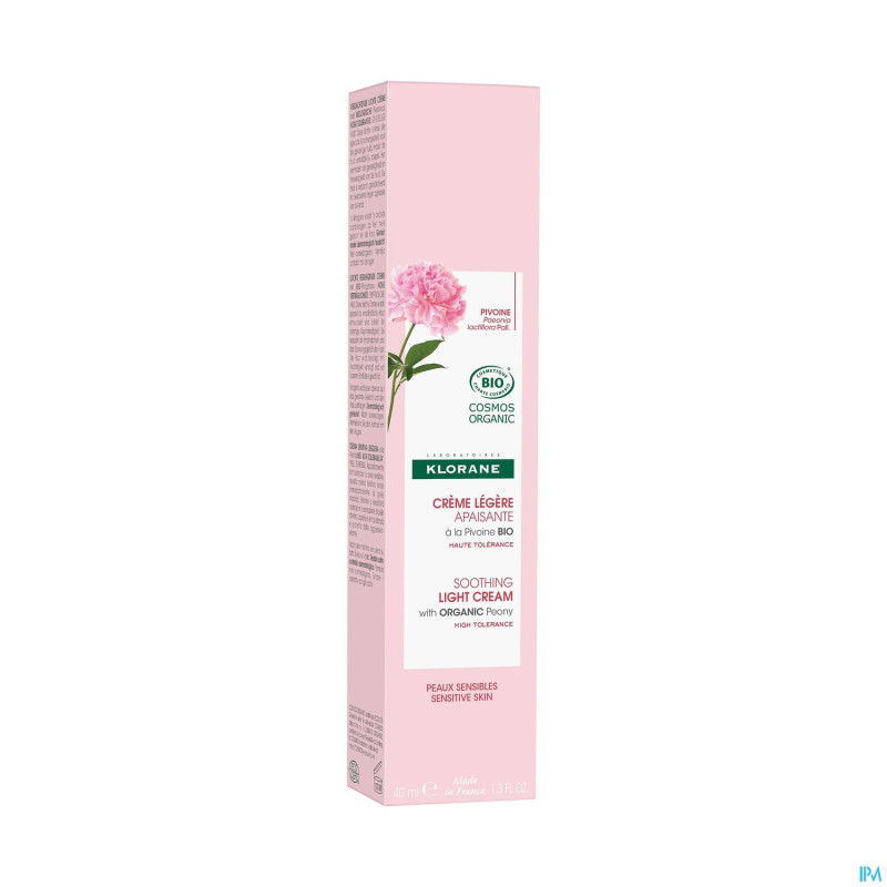 Klorane visage pivoine bio cr legere 40ml