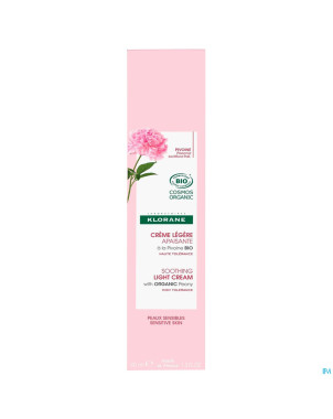 Klorane visage pivoine bio cr legere 40ml