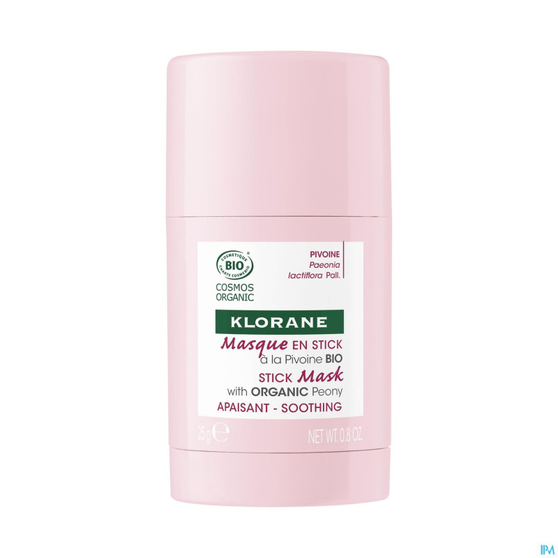 Klorane visage pivoine bio masque stick 25g