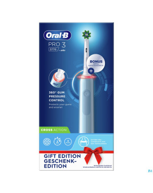 Oral-b pro3 3770 blue eb50rb+eb60 + 2 pin box
