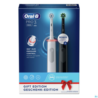 Oral-b pro3 3900 duo white black eb60+eb50brb box