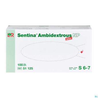 Sentina gants examen ambidextrous np latex  s  100