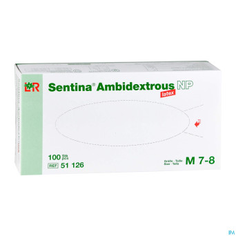 Sentina gants examen ambidextrous np latex  m  100