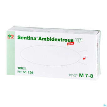Sentina gants examen ambidextrous np latex  m  100