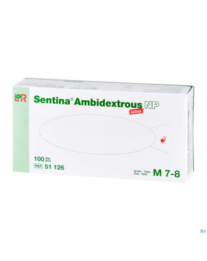Sentina gants examen ambidextrous np latex  m  100