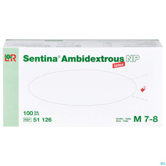 Sentina gants examen ambidextrous np latex  m  100