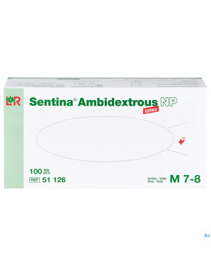 Sentina gants examen ambidextrous np latex  m  100