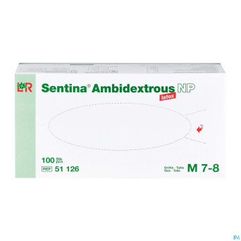 Sentina gants examen ambidextrous np latex  m  100