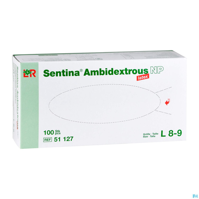 Sentina gants examen ambidextrous np latex  l  100