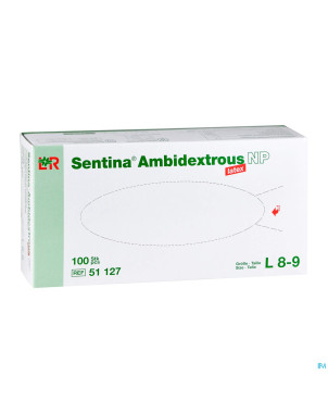 Sentina gants examen ambidextrous np latex  l  100