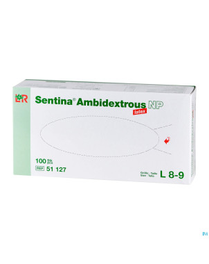 Sentina gants examen ambidextrous np latex  l  100