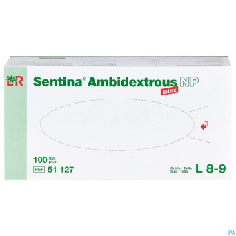 Sentina gants examen ambidextrous np latex  l  100